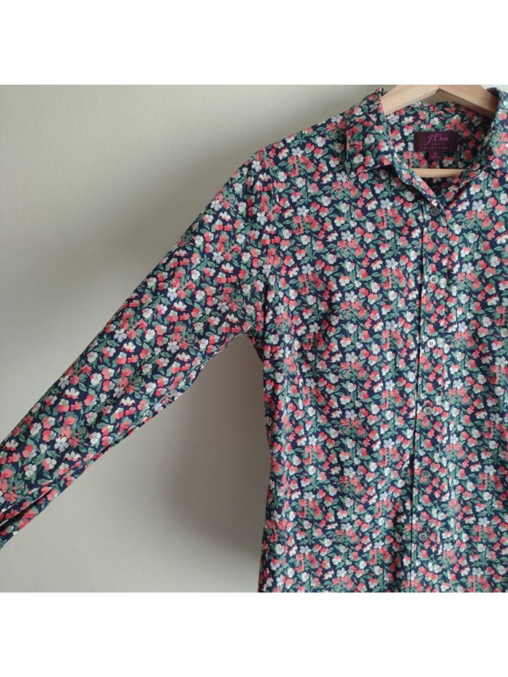 J Crew Liberty Sarah Shirt 8 Ditsy Floral Slim Perfect Blouse for Business - Picture 6 of 10
